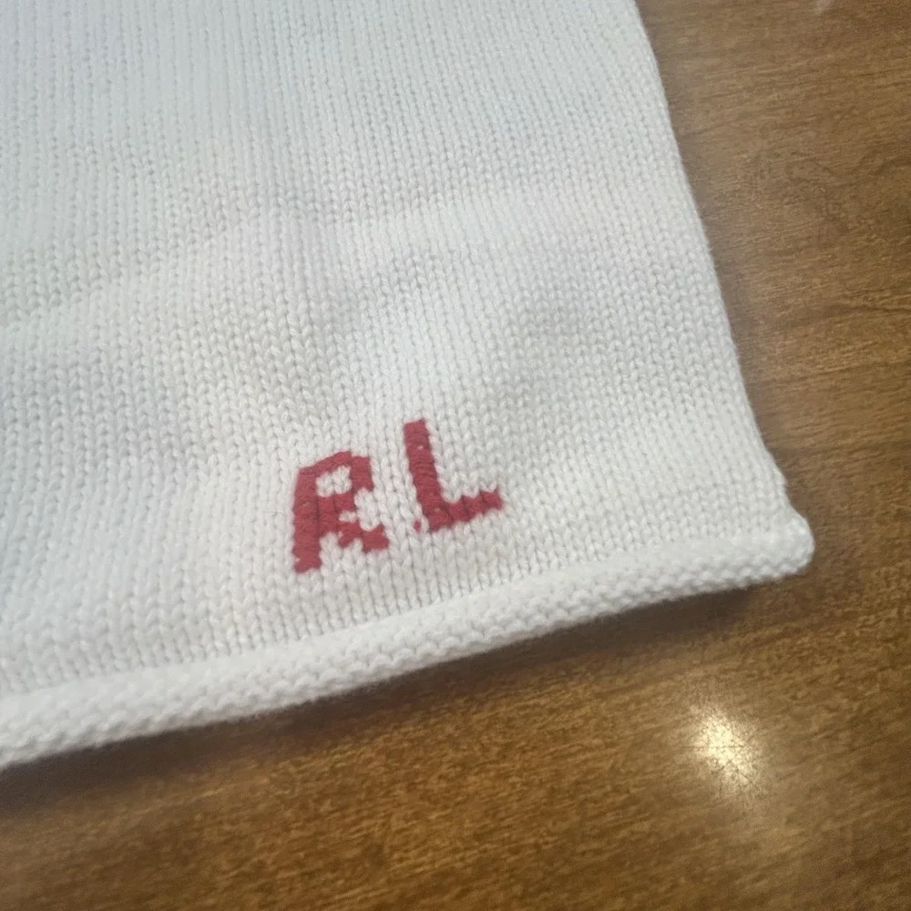 Polo Ralph Lauren Sweater Mens XL White Bear Bicycle Pullover Knit Cotton *SPOT*
